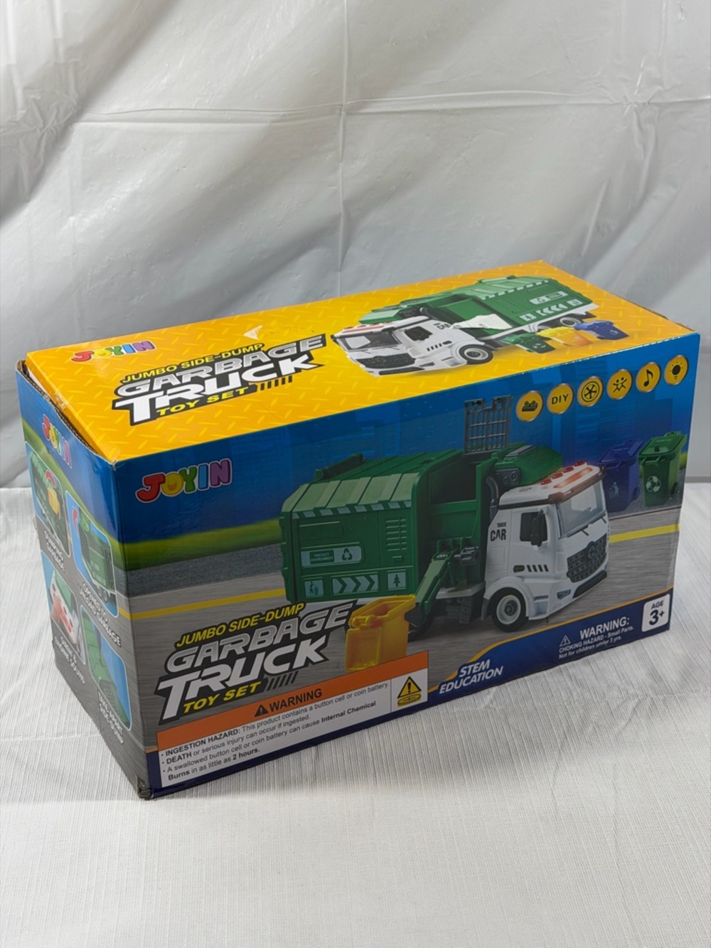 Green & White Garbage Truck Toy - Kids Recycling Playset